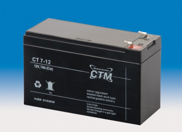 CTM CT 7-12 VdS AGM Blei Batterie | 7 Ah - 12 V
