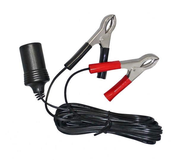 Batterieadapter 12V für Zigarettenanzünder mit zwei Klemmen